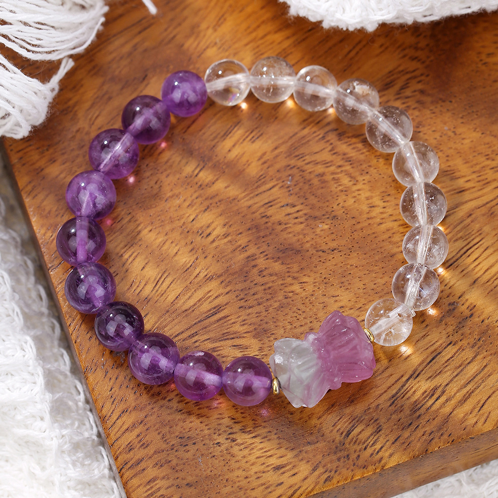 Modelo de zafiro de cristal amatista de 8 mm 17,5 cm