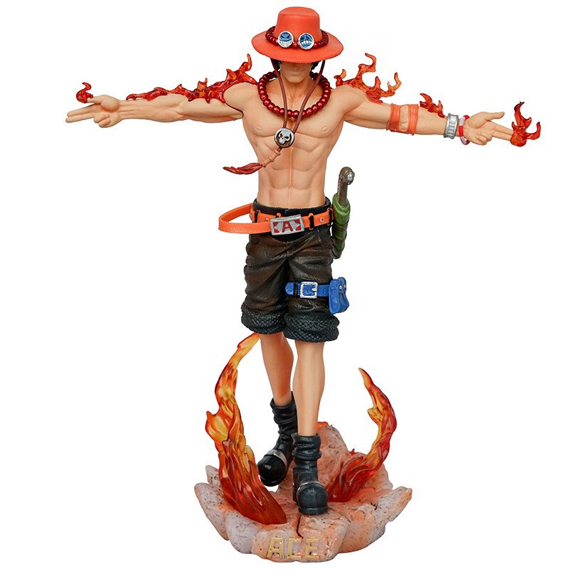One Piece Gk Lx Three Brothers Exhibition Arm Cross Ace Figure Model Ace Base Luminous Ornament Wholesale