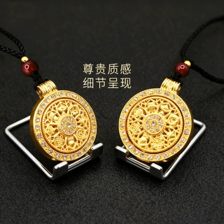 一件代发项链新款八宝罗盘转转吊坠女士新中式挂坠编织绳黑绳轻奢