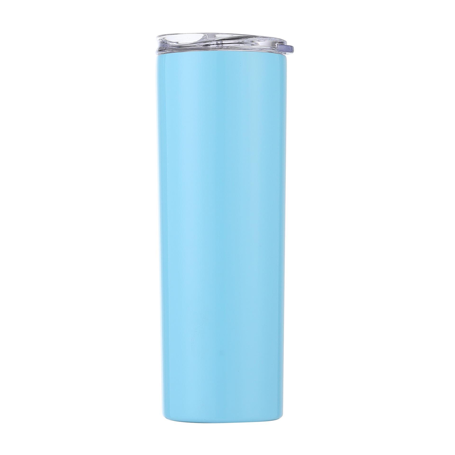 En stock 304 Acero inoxidable 20 taza recta adelgazamiento taza sublimación recubrimiento coche taza recta paja taza de agua logotipo impreso