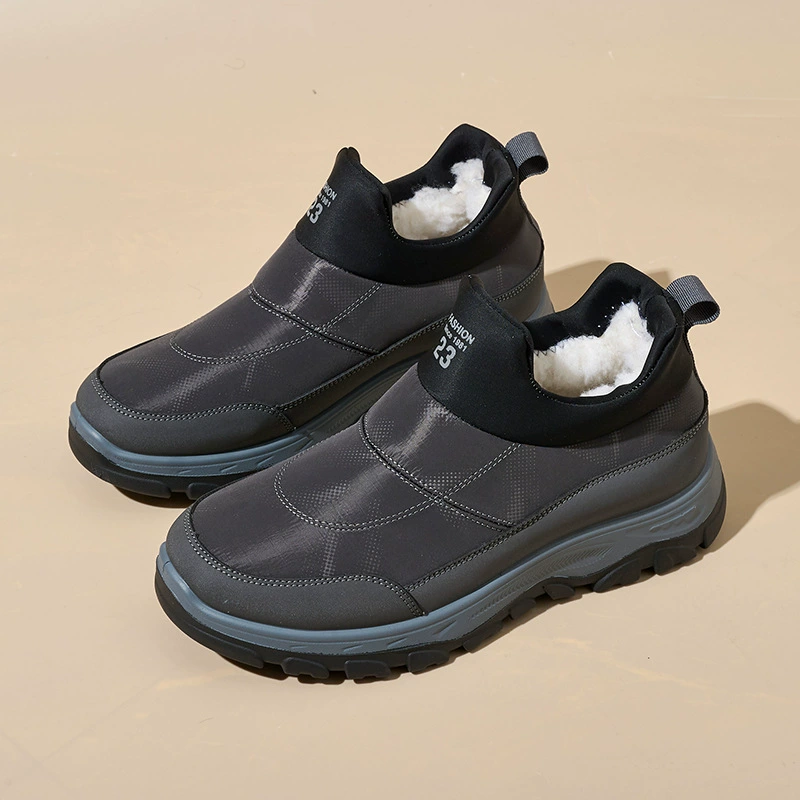 Зимние хлопчатобумажные ботинки для отдыха мужчин плюс бархат теплые снежные сапоги