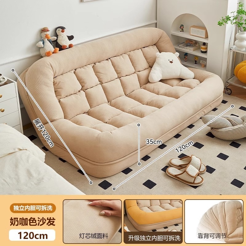 Fábrica directa de ventas sofá perezoso puede acostarse y dormir tatami doble pequeño tipo de casa de alquiler habitaciones de perros humanos dormir