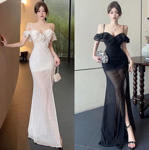 High end dress， pure desire， hollow out， sexy， socialite temperament， suspender dress for women