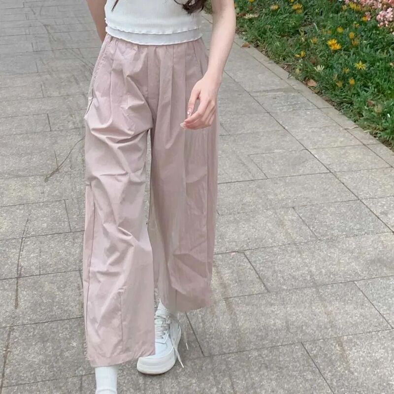 Soft Cotton Straight-Leg Casual Pants for Women, Spring and Summer Thin New Style, Loose and Versatile, Cute and Unique, Cropped Pants for Petite Sizes