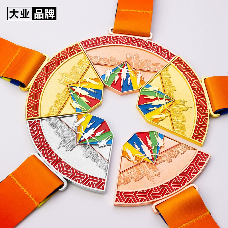Марафон Медаль Производство Запуск Медаль Событие Памятная Карта Команда Спорт Чемпион Золотой Сращивание Трофей