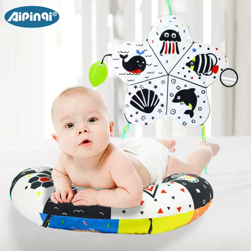 新款婴儿抬头训练枕 婴幼儿黑白趴趴枕  宝宝早教游戏毯现货产品