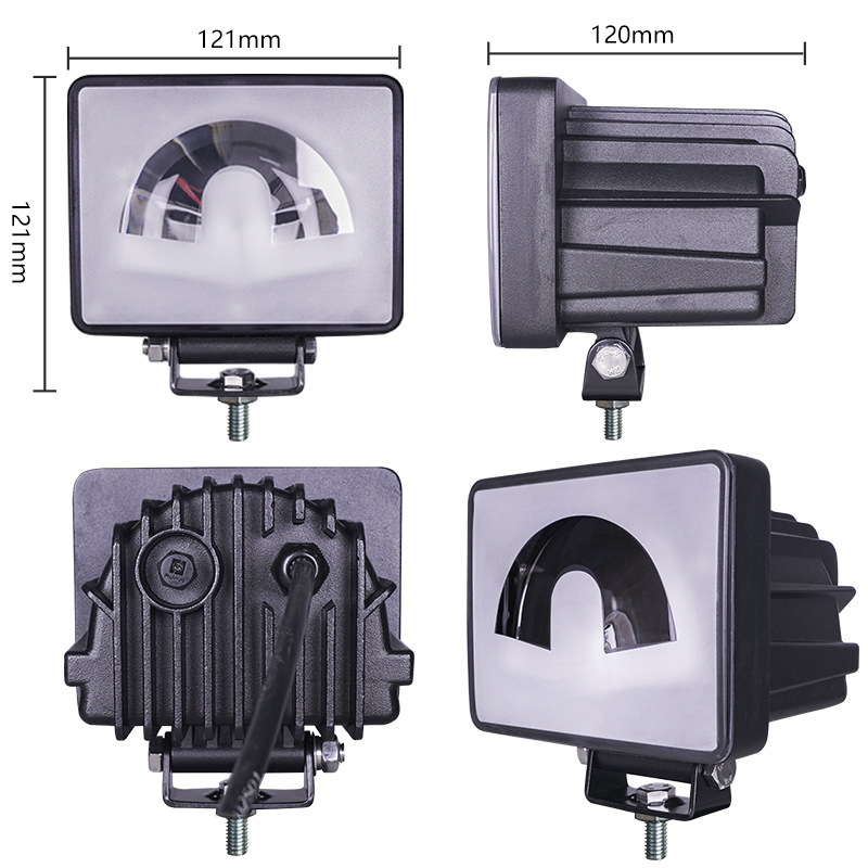 Luz de advertencia en forma de U, contorno de pantalla, luz roja y azul, carcasa de la lámpara de la carretilla elevadora, accesorios de la carcasa de la lámpara del automóvil, carcasa de la lámpara del automóvil, fundición a presión image 8