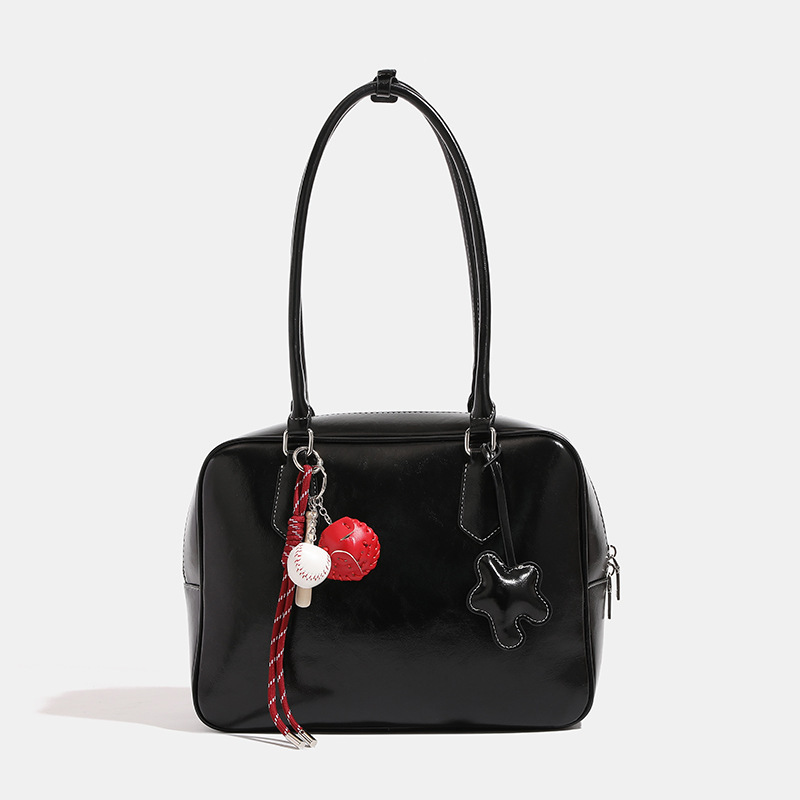 Valencia Original Genuine Leather Beta Bag Niche Retro Bowling Bag For Women New Large Capacity Shoulder Crossbody Bag - Thumbnail 2