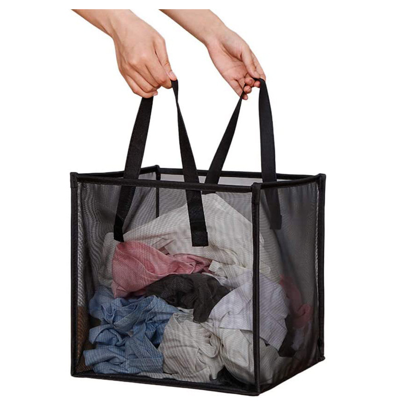 Japan's Best-Selling Dirty Clothes Storage Basket, Outdoor Foldableing Portable Large-Capacity Garbage Storage Mesh Bag, Laundry Storage Basket