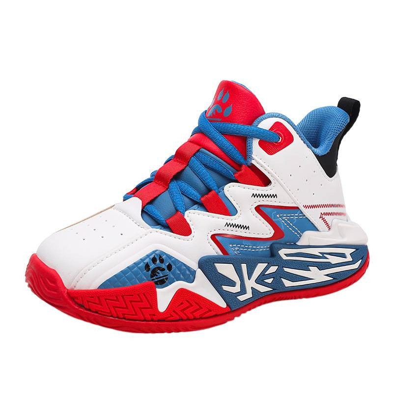 2025 invierno nuevos zapatos de baloncesto juveniles de cuero para niños antideslizantes profesionales de campo antichoque entrenamiento zapatillas de combate