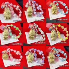 黄金拉布布labubu金箔手机链挂绳999足金20mg含金挂件钥匙扣礼物