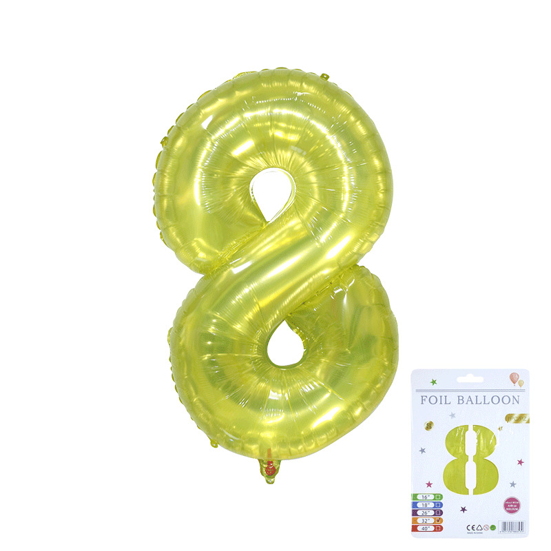 Globo digital de 32 pulgadas, embalaje de tarjeta de papel independiente, versión estadounidense, película de aluminio delgada, embalaje fino, papel de aluminio, globo de cumpleaños