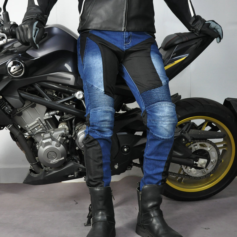 Loong biker motocicleta jeans hombres verano malla transpirable motocicleta pantalones al aire libre gota-resistente ciclismo Pantalones