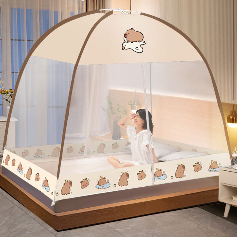 Yurta doméstica sin instalación, mosquitera 1,8, domo grueso plegable, tienda de fondo completo, tienda con patrón de cama doble, envío gratis