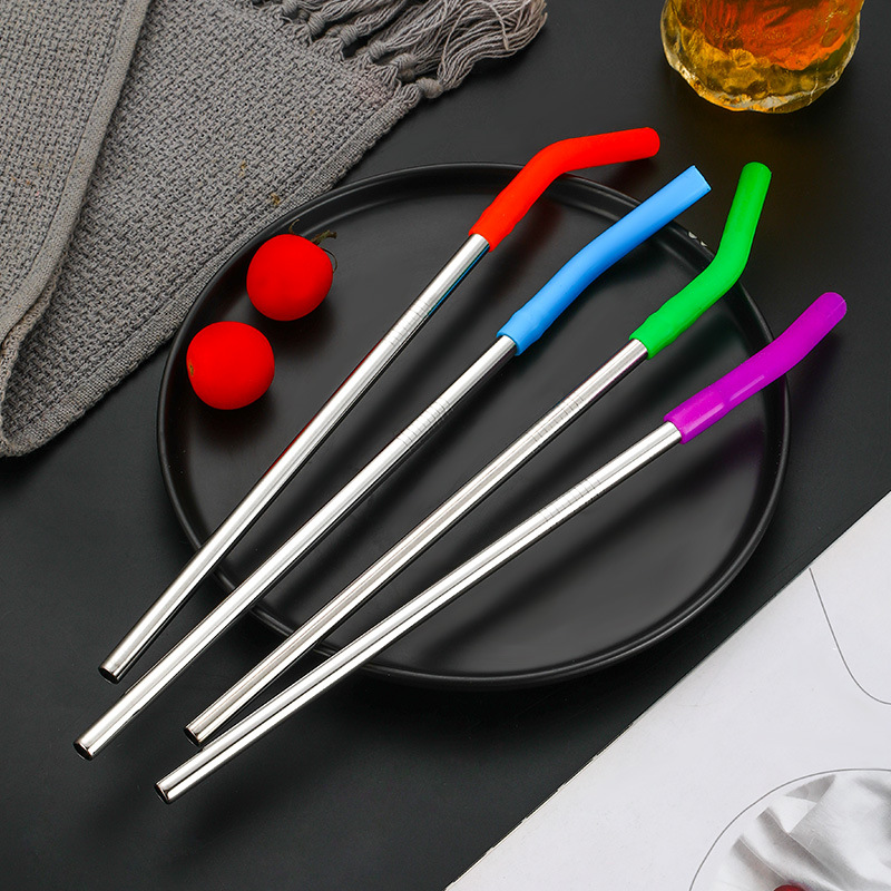 FUENTE fabricante 304 de acero inoxidable taza del coche paja boca de silicona 8mm anti-scald paja cubierta protectora de silicona TAPA DE PAJA