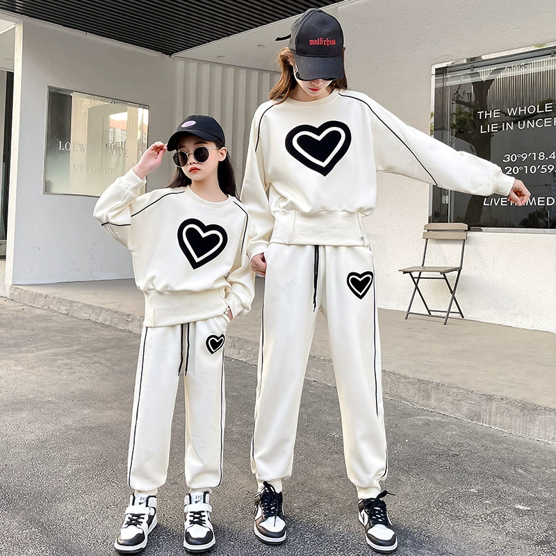 Spring autumn sweatshirt for leisure, set, family style, 2023