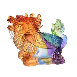 Natural crystal glass dragon turtle beast decoration crafts home living room office desktop decoration