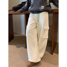 THE MIND抽绳松紧腰工装风卫裤女2025冬新款韩版百搭休闲裤T5730D