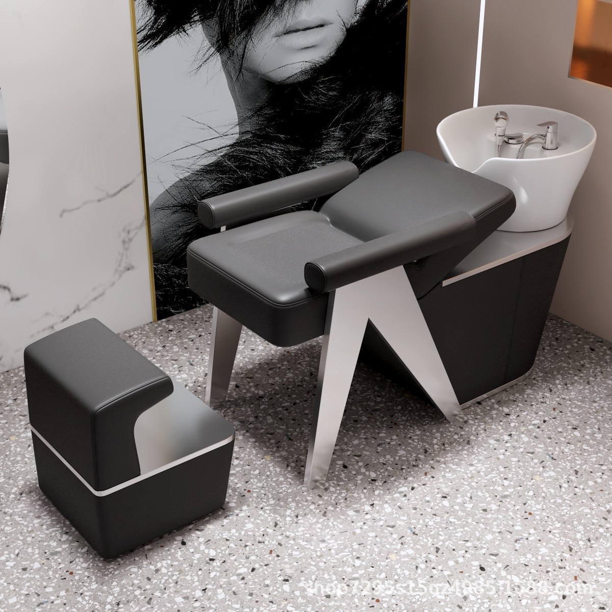 Fábrica directa silla de peluquería silla de salón de peluquería silla de corte de peluquería puede caer la moda red silla de aceite