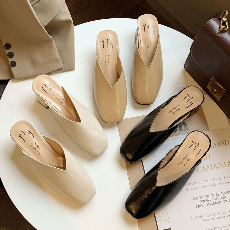 Open-Toe Half-Slippers for Women, Grandma Shoes, Fitting Room Slippers, High-Heeled Shoes for Trying on Clothes, New Model, Cross-Border Open-Toe Half-Slippers for Women, Grandma Shoes, Fitting Room Slippers, High-Heeled Shoes for Trying on Clothes, New Model, Cross-Border