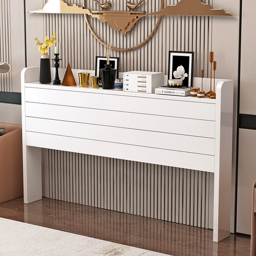Customized solid wood headboard 1.5m white simple backboard new Chinese style 1.8 tatami double bedside table
