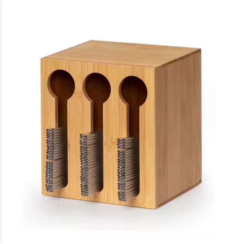 Bamboo Three-Hole Spoon Storage Box Party Dessert Spoon Storage Box Kitchen Solid Wood Knife and Fork Organizer Box Bamboo Three-Hole Spoon Storage Box Party Dessert Spoon Storage Box Kitchen Solid Wood Knife and Fork Organizer Box