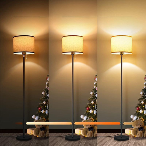 Floor lamp with three-color changing zipper switch for living room sofa, office, study, Amazon, bedroom bedside lamp