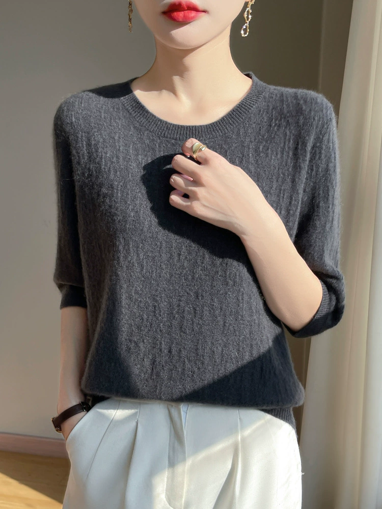 Spring knitted base sweater, 2024 years, high collar, with sleeve