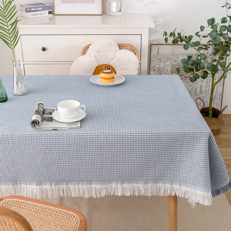 Honeycom-biru dan putih [meja panjang] / 90*90cm-cocok untuk meja samping tempat tidur/meja bulat persegi kecil