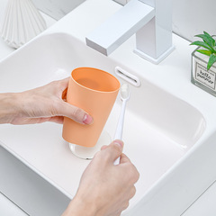 Wheat straw square base toothbrush cup, tooth cup, washbasin cup, household cups, creative minimalist monochrome washbasin cup