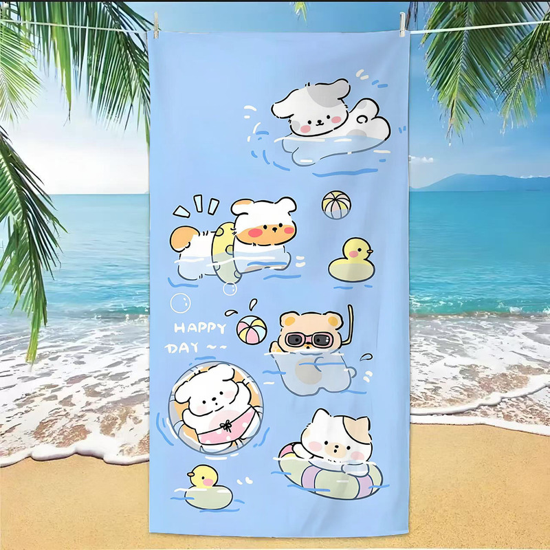 Amazon Xiyin マイクロファイバービーチタオルデジタルプリント漫画水泳タオルクロスボーダー子供用プラスサイズバスタオル|undefined