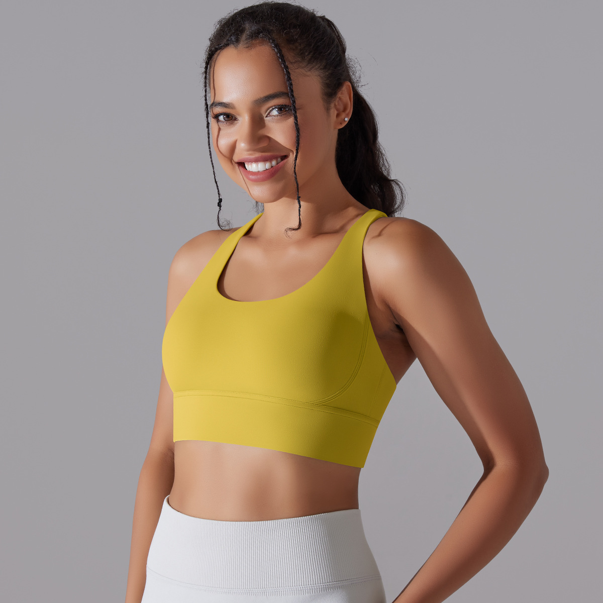 127g Weight Sleeveless Sleeve Length Nylon, Spandex Fabric Type Short Top Length Halter Crisscross Tank Tops Type Fitness, Yoga Occasion U Neck Neckline Solid Color Pattern Sports Style Sports Solid Color Nylon Spandex U Neck Active Tops Halter Crisscross Tank 120