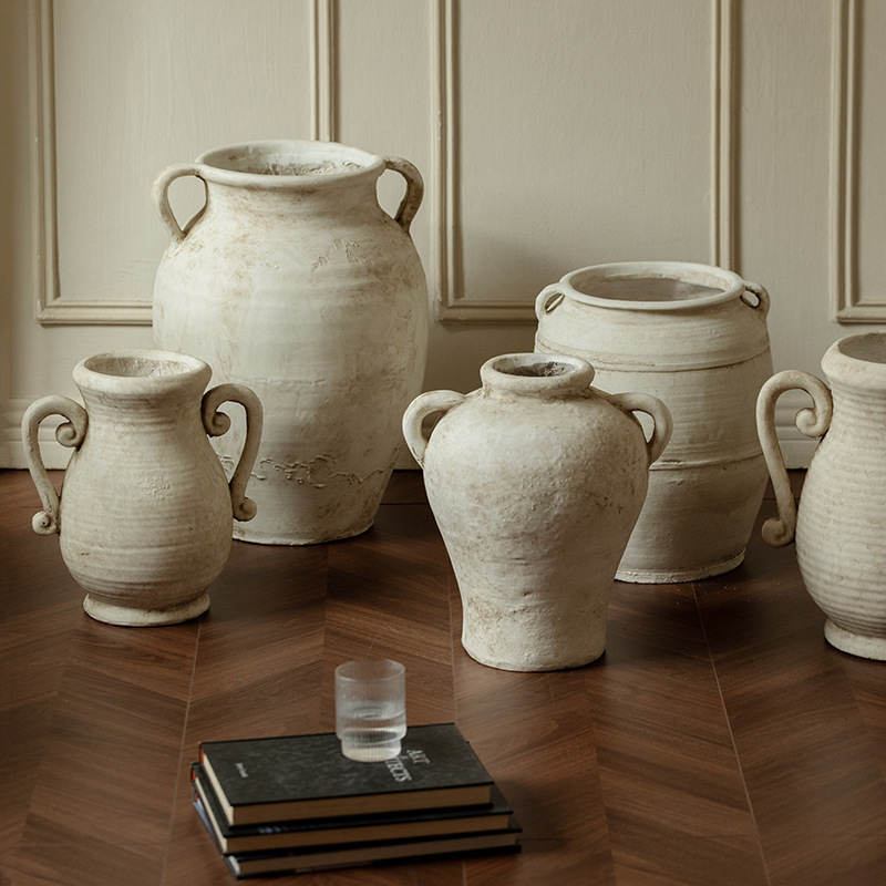 Handmade Stoneware Vase Ceramic Extra Large Breathable Dried Flower Ornaments Living Room Vase