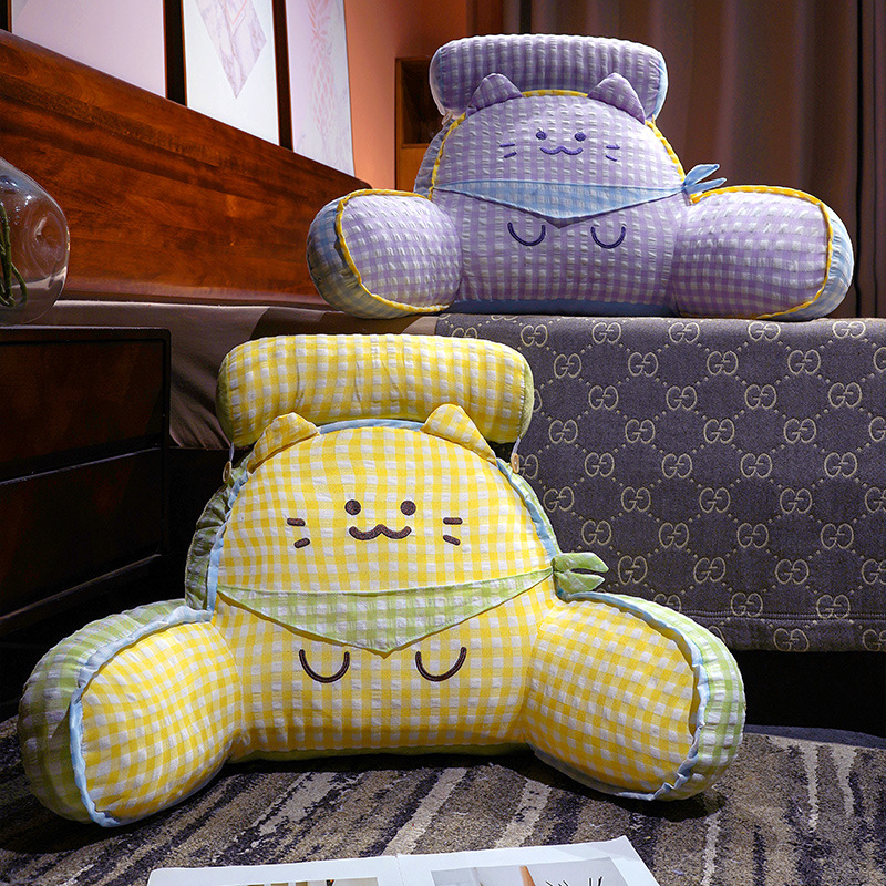 Cartoon Plaid Bedside Waist Support Large Cushion Office Workstation Lumbar Support Lumbar Support Sedentary Artifact Lunch Break Pillow