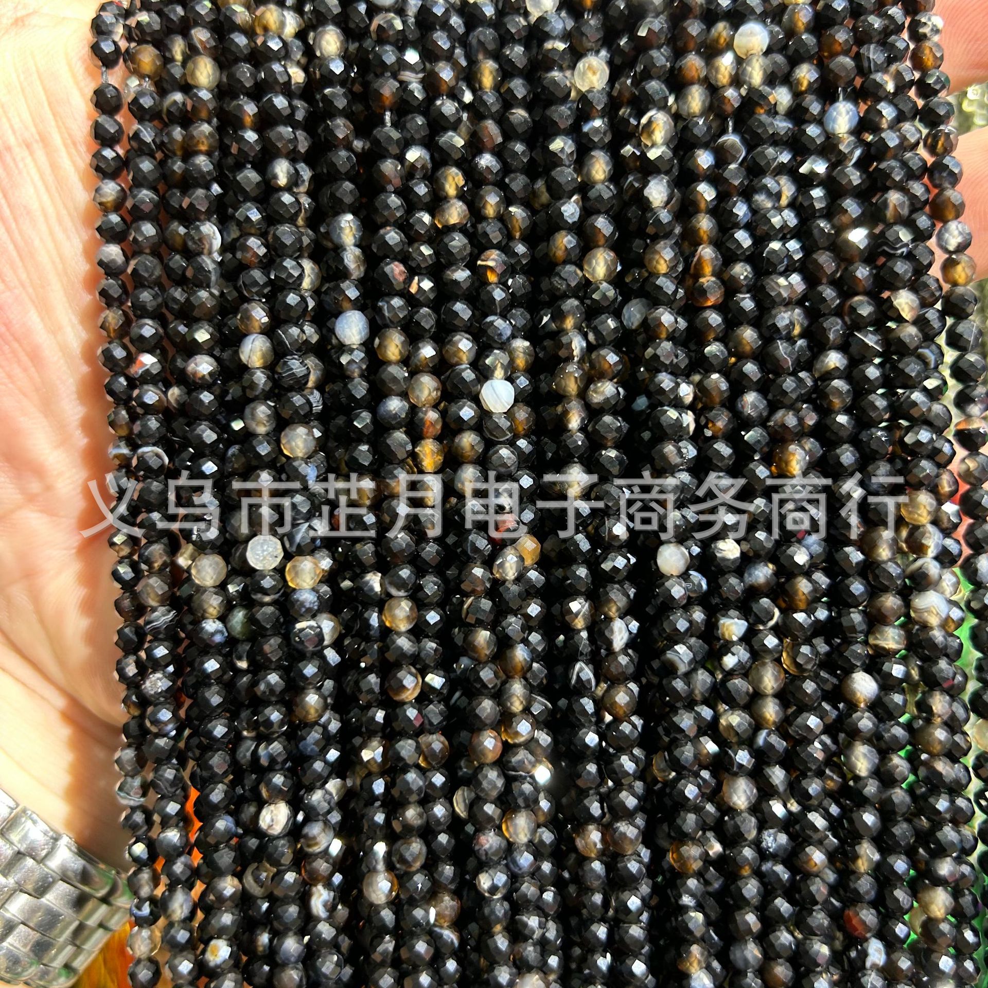 Pequeñas cuentas 2mm3mm4mm facetas todo tipo de ágata Cristal de piedra natural granos sueltos DIY joyería pulsera collar