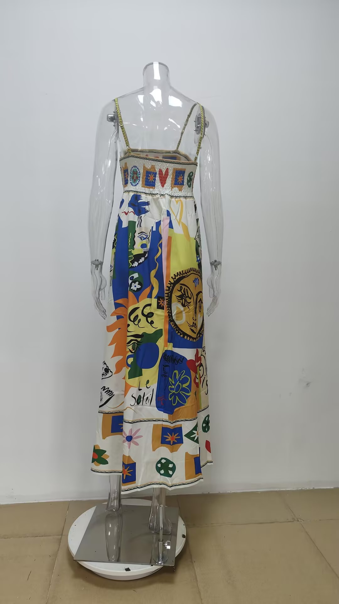 2026 New Spring Women's Clothing, Cross-Border European And American Dresses, Fashionable Graffiti Sleeveless Flared_ecoleips.com