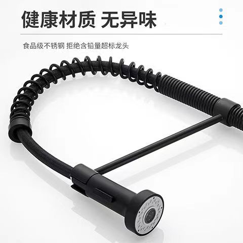 Grifo de cocina de acero inoxidable con muelle y doble salida – grifo extraíble giratorio 360°