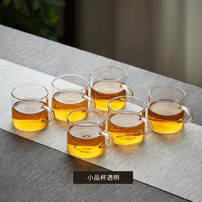 Taza de té de vidrio pequeña taza de vidrio con una taza de té Kung Fu pequeña 6 tazas de té para beber taza de vidrio resistente al calor image 16
