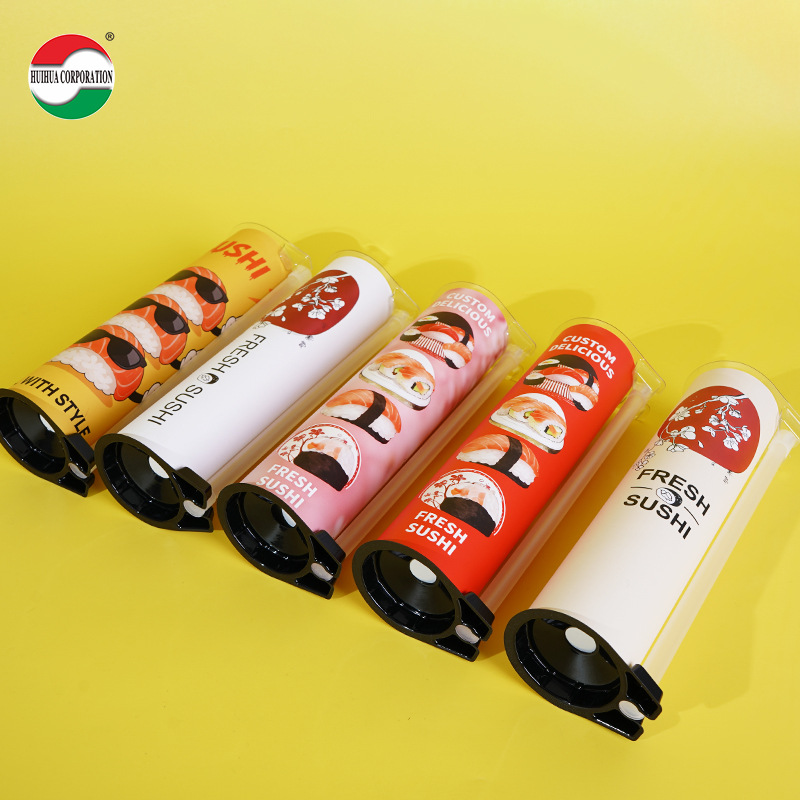 Fábrica de stock tubular de sushi con tubo de salsa 52mm de calibre de sushi envases de papel de grado alimenticio para llevar sushi image 4