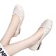 Vintage Chunky Heel Shallow Mum Leather Shoes 2024 Spring and Autumn All-match Soft-soled Leather Shoes Middle-aged and Elderly Single-layer Shoes Women's Shoes
