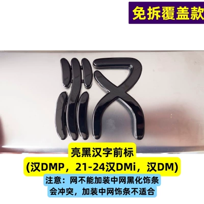 Car logo, kit, front car emblem and grille - glossy-black-finish-front-emblem-for-21-24-han-dmi-models-not-suitable-for-models-with-blackened-trim-strips