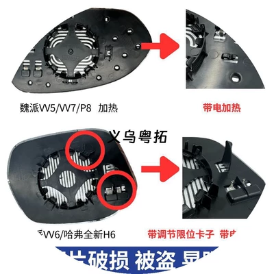 Large field of view rear view auxiliary mirror VV6, VV7 rearview mirror
