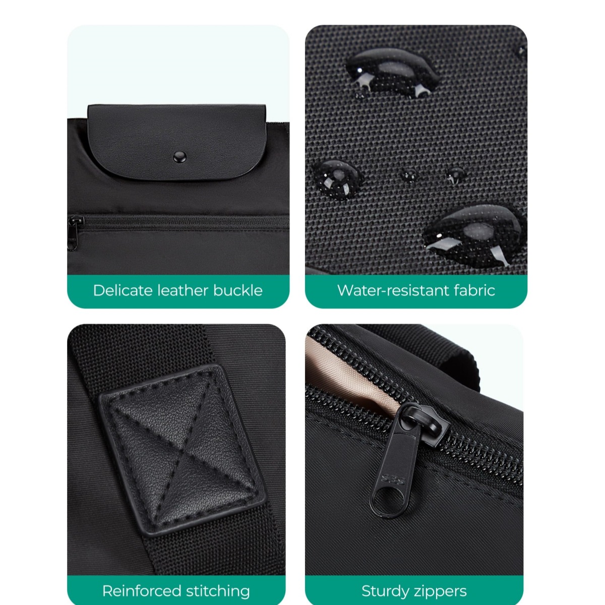 New women's compartments, foldable handbag with zipper, suitable for travel_voghion.com