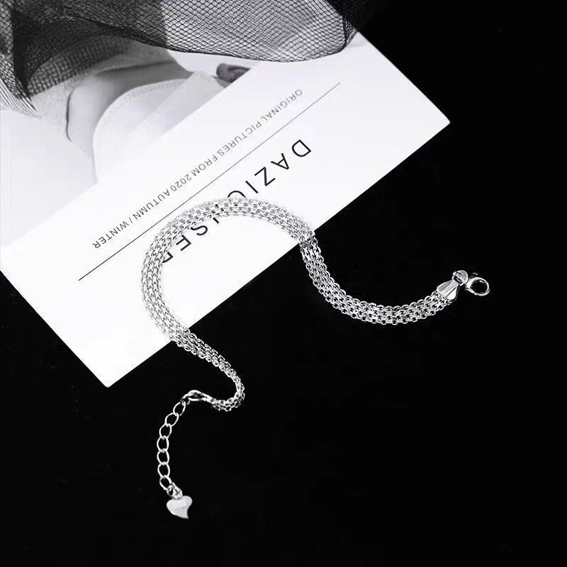 Hip-Hop Bestie Chain Fashionable Cool Handsome Personality Trendy Multi-Layer Lace Braided Bead Chain Bracelet for Women Factory Wholesale