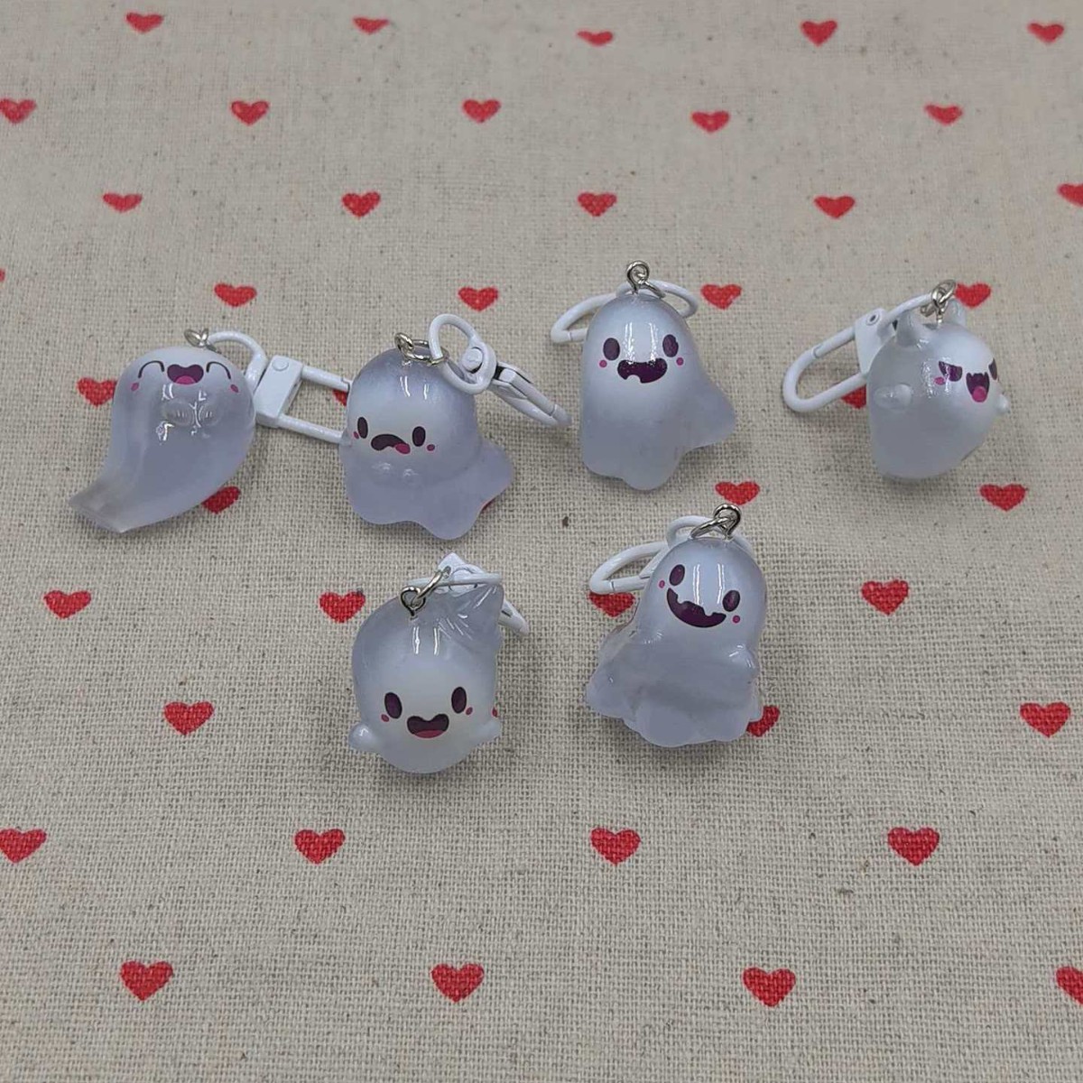 Creative Cute Luminous Little Ghost Keychain Funny Stereo Halloween Doll School Bag Pendant Ins Accessories