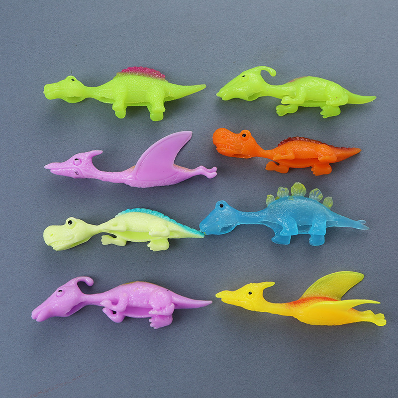 Juguete de descompresión de Catapulta de dedo de dinosaurio creativo TPR Catapulta de dedo de goma suave para niños nuevo juguete exótico