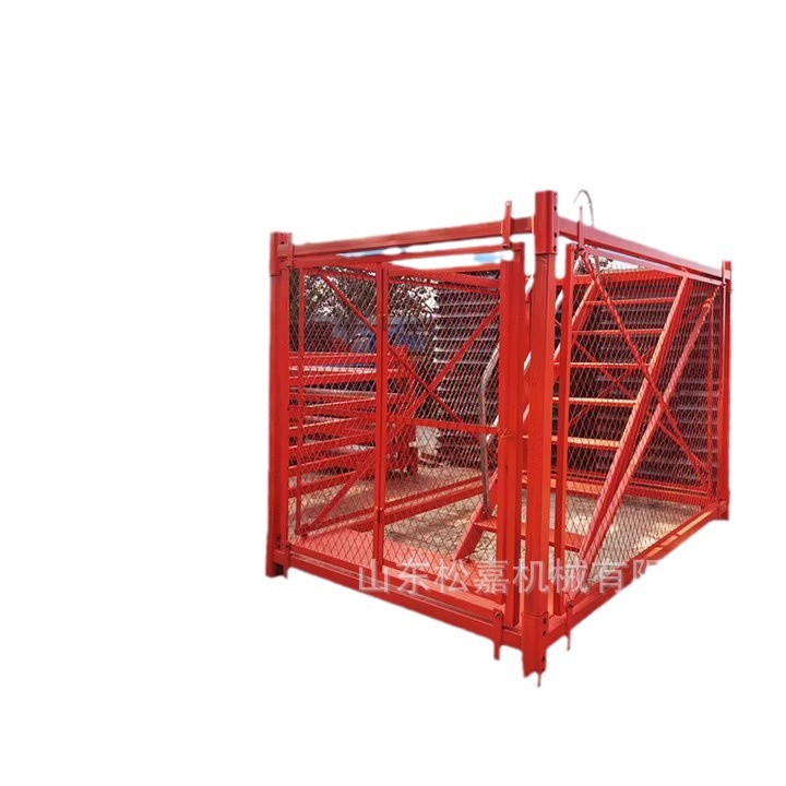 Plataforma de canal de protección para la construcción de puentes de escalera de pozo de fundación de construcción de jaula de escalera de seguridad en el sitio de construcción de jaula de escalera de ensamblaje en forma de herringe
