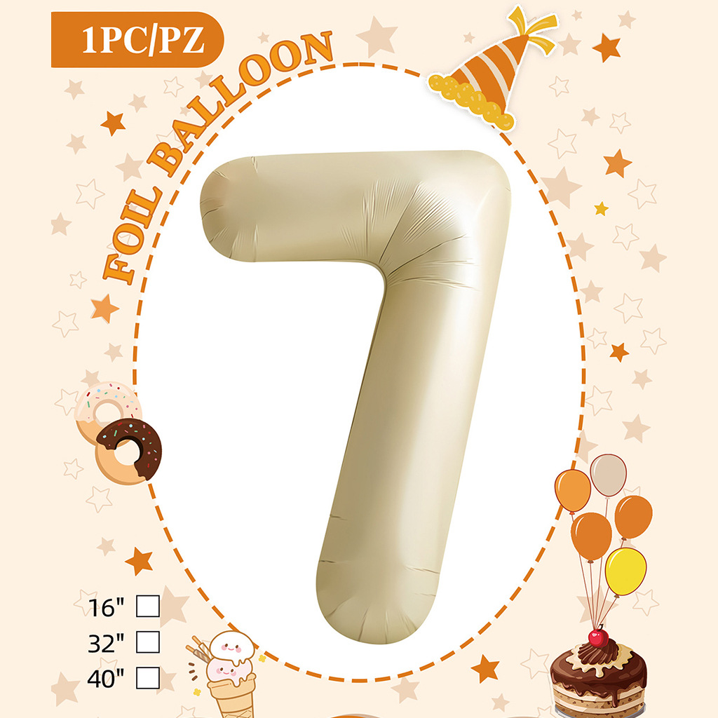 Embalaje de tarjeta de papel independiente digital de cumpleaños impreso en blanco de 32 pulgadas, decoración de fiesta de la versión estadounidense, película de aluminio, decoración de globos de papel de aluminio