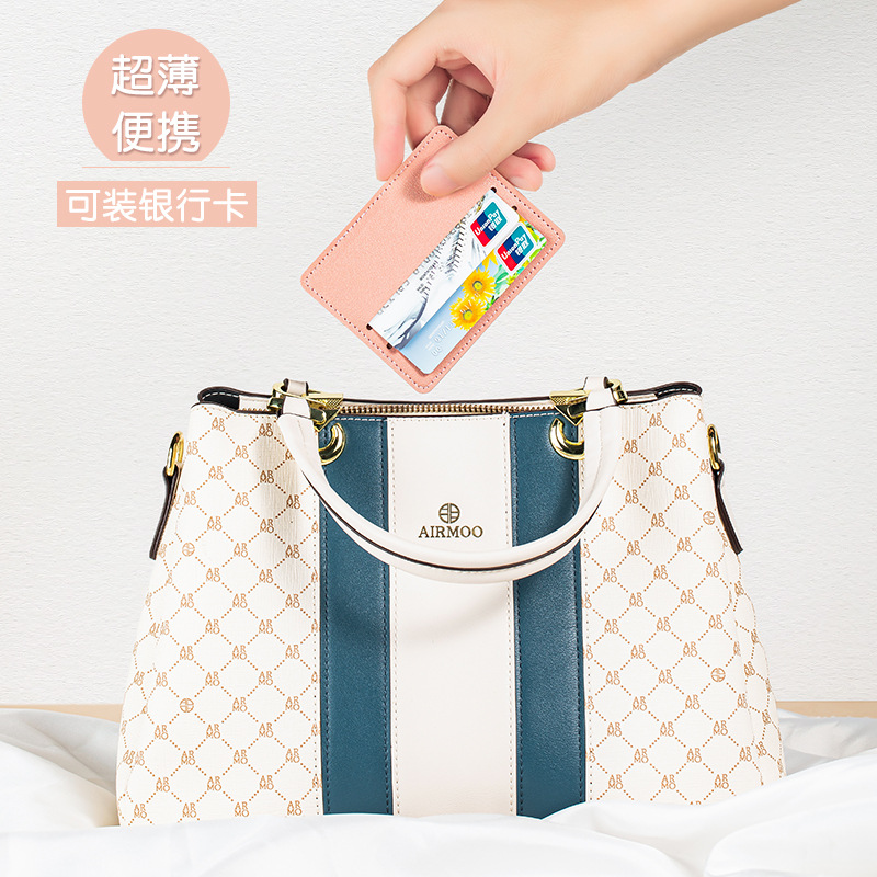 Fábrica de bolsas de tarjetas pu piel personalizada bolsas de tarjetas creativas logotipo publicitario impreso simple mini porta tarjetas de visita delgadas