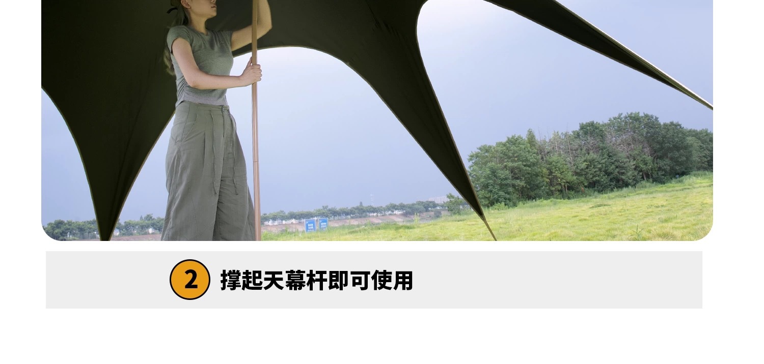 Outdoor Primitive Camping Tarp Tent Double-Peak Tarp Camping Sun Protection Rainproof Black Glue Windless Rope Sunshade Canopy